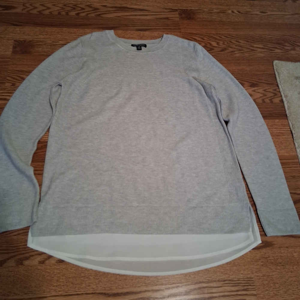 NWOT Hillary Radley Gray Crew Neck Sweater Size L